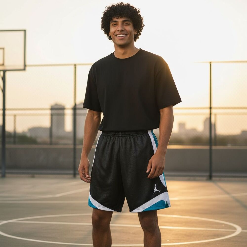 Nike Jordan Vintage Super Rare Basketball Vision Court Dazzle Shorts M